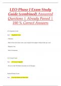 LEO cert exam Pack Answered Questions &vert; Already Passed &vert; 100 &percnt; Correct Answers