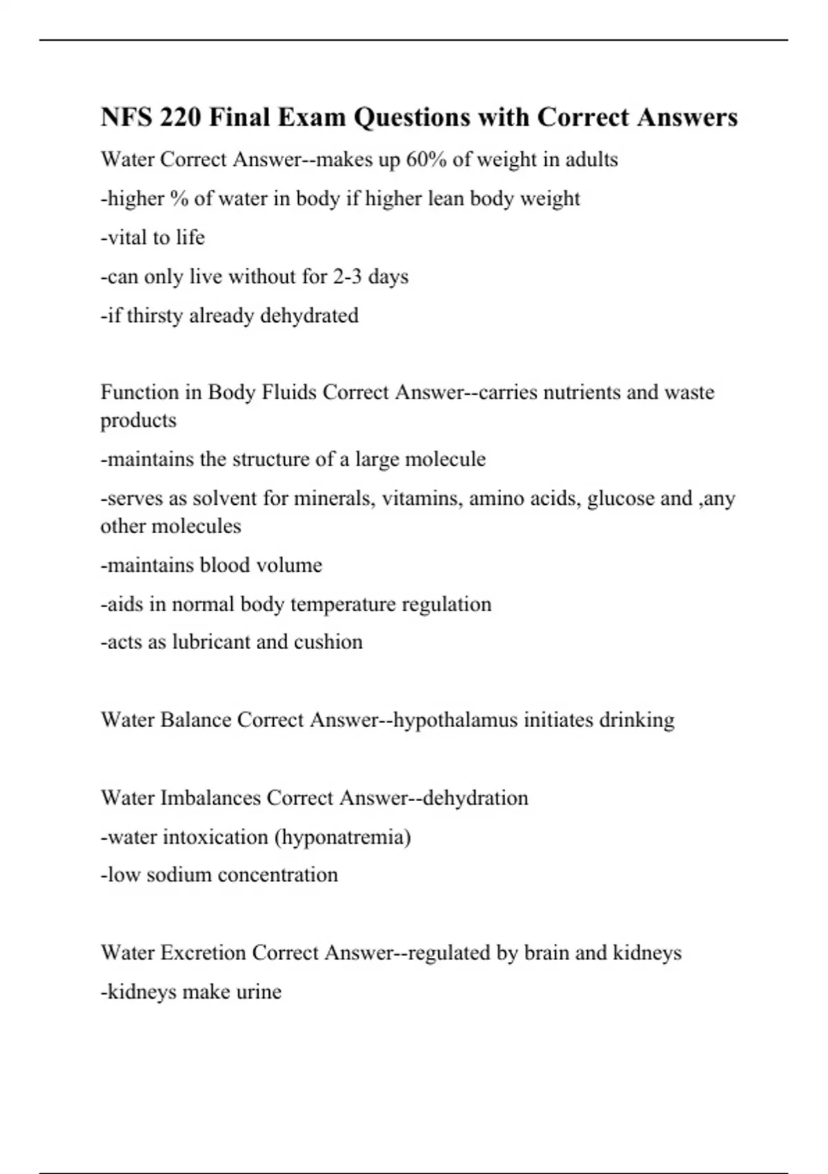 NFS 220 Final Exam Questions with Correct Answers. - Nutrition - Stuvia US