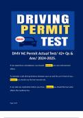 DMV NC Permit Actual Test&sol; 42&plus; Qs & Ans&sol; 2024-2025&period; 