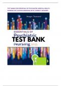 TEST BANK FOR ESSENTIALS OF PSYCHIATRIC MENTAL HEALTH NURSING 8TH EDITION MORGAN&vert;WITH CORRECT ANSWERS