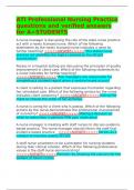 ATI Professional Nursing Practice questions and verified answers for A&plus;STUDENTS