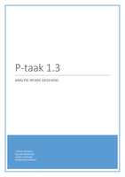 P-taak 1.3 Analyse intakegegevens 