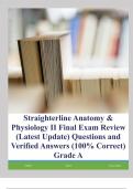 Straighterline Anatomy & Physiology II Final Exam Review &lpar;Latest Update&rpar; Questions and Verified Answers &lpar;100&percnt; Correct&rpar; Grade A