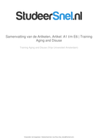 Samenvatting Artikels A1-E7