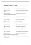 NFPA list FF1 and FF2 Practice Questions Guide With Complete Answers Graded A&plus;&period;