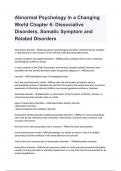 Abnormal Psychology In a Changing World Chapter 6&colon; Dissociative Disorders&comma; Somatic Symptom and Related Disorders Test Bank