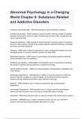 Abnormal Psychology in a Changing World Chapter 8&colon; Substance Related and Addictive Disorders Test Bank