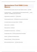 Neuroscience Final ENMU &lpar;Linda Weems&rpar; Exam Questions And Answers Rated A&plus; New Update Assured Satisfaction