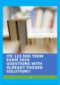 ITE 115 MID TERM EXAM 2024 QUESTIONS WITH ALREADY PASSED SOLUTION&excl;&excl;