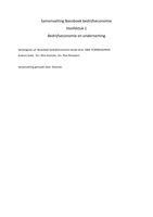 Basisboek bedrijfseconomie tiende druk Hoofdstuk 1 Samenvatting