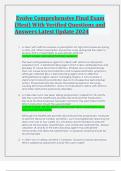 Evolve Comprehensive Final Exam  &lpar;Hesi&rpar; With Verified Questions and  Answers Latest Update 2024