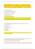 CONT580 Quiz 1-3 &lpar;100 out of 100&rpar; Questions and Answers &lpar;Already GRADED A&rpar; Latest 2024