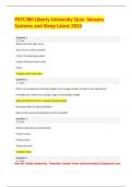PSYC380 Liberty University Quiz&colon; Sensory Systems and Sleep Latest 2024