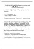PMH-BC UPDATED Exam Questions and  CORRECT Answers