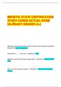 MPOETIC STATE CERTIFICATION  STUDY CARDS ACTUAL EXAM  &lbrack;ALREADY GRADED A&plus;&rsqb;