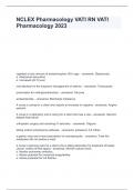 NCLEX Pharmacology VATI RN VATI&comma; Pharmacology 2023  questions  with 100 &percnt; correct answers