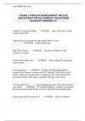 EXAM 2 HEALTH ASSESSMENT NR 235 QUESTIONS WITH CORRECT SOLUTIONS ALREADY GRADED A&plus;