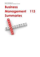 Business Management 113 Summaries