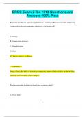 BRCC Exam 2 Bio 1013 Questions and  Answers 100&percnt; Pass