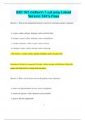 BIO 161 midterm 1 cal poly Latest  Version 100&percnt; Pass