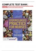 COMPLETE TEST BANK&colon; EVIDENCE-BASED PRACTICE FOR NURSES&colon; APPRAISAL AND APPLICATION OF RESEARCH 4TH EDITION&comma; KINDLE EDITION BY NOLA A&period; SCHMIDT &lpar;AUTHOR&rpar;&comma; JANET M&period; BROWN &lpar;AUTHOR&rpar;LATEST&period;