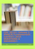 CDC 3E151&colon; Volume 3&period; HVAC&sol;R Fundamentals &lpar;LATEST&rpar; 2024 QUESTIONS & ANSWERS&excl;&excl;