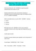 WGU Biochem C785 Unit 4 DNA and RNA exam with complete solutions&period;