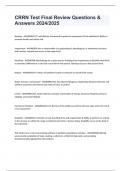 CRRN Test Final Review Questions & Answers 2024&sol;2025