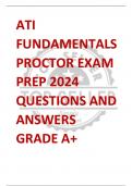 ATI  FUNDAMENTALS  PROCTOR EXAM  PREP 2024  QUESTIONS AND  ANSWERS  GRADE A&plus;