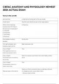 CIBTAC ANATOMY AND PHYSIOLOGY NEWEST 2024 ACTUAL EXAM COMLETE QUESTIONS ND CORRECT DETAILED ANSWERS &lpar;VERIFIED ANSWERS&rpar; 