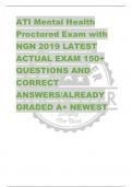 ATI Mental Health  Proctored Exam with  NGN 2019 LATEST  ACTUAL EXAM 150&plus;  QUESTIONS AND  CORRECT  ANSWERS&sol;ALREADY  GRADED A&plus; NEWEST