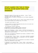 New York State Real Estate Salesperson Licensing Exam questions with complete solutions&period;