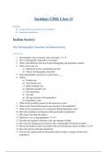 SOCIOLOGY 12TH STD CBSE STUDY GUIDE - Indian Society - Questions and Definitions