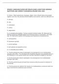  SPEECH LANGUAGE PATHOLOGY PRAXIS EXAM LATEST WITH VERIFIED QUESTIONS AND CORRECT ANSWERS&vert;A GRADED 2024-2025
