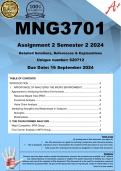 MNG3701 Assignment 2 &lpar;COMPLETE ANSWERS&rpar; Semester 2 2024 &lpar;620712&rpar; - DUE 16 September 2024