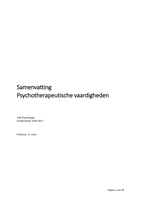 Samenvatting Psychotherapeutische vaardigheden (HOC)
