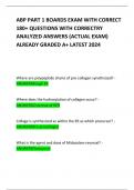 ABP PART 1 BOARDS EXAM WITH CORRECT 180&plus; QUESTIONS WITH CORRECTRY ANALYZED ANSWERS &lpar;ACTUAL EXAM&rpar; ALREADY GRADED A&plus; LATEST 2024   