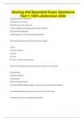 Hearing Aid Specialist Exam Questions Part 1 100&percnt; distinction 2024