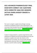 6521 ADVANCED PHARMACOLOGY FINAL EXAM WITH CORRECT 150&plus; QUESTIONS WITH CORRECTRY ANALYZED ANSWERS &lpar;ACTUAL EXAM&rpar; ALREADY GRADED A&plus; LATEST 2024     