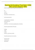 Hearing Aid Academy Final Quiz-1 2024 with correct answers 100&percnt;