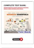 COMPLETE TEST BANK&colon; BUSINESS ESSENTIALS&comma; EIGHTH CANADIAN 8TH EDITION BY RONALD J&period; EBERT &lpar;AUTHOR&rpar; LATEST UPDATE&period;