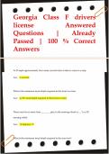 Georgia Class F drivers  license Answered  Questions &vert; Already  Passed &vert; 100 &percnt; Correct  Answers