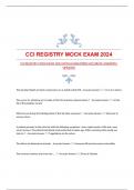 CCI REGISTRY MOCK EXAM 2024 WITH GUARANTEED ACCURATE ANSWERS&vert;UPDATED