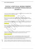 NUR 706  LATEST EXAM  2023&sol;2024 VERIFIED QUESTIONS AND ANSWERS WITH RATIONALE  GRADED A&plus;