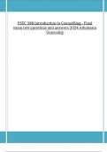 PSYC 388 Introduction to Counselling - Final exam test questions and answers 2024 Athabasca University