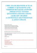 CHPC EXAM 2024 WITH ACTUAL  CORRECT QUESTIONS AND  VERIFIED DETAILED ANSWERS  &vert;FREQUENTLY TESTED  QUESTIONS AND SOLUTIONS  &vert;ALREADY GRADED  A&plus;&vert;NEWEST&vert;GUARANTEED PASS  &vert;LATEST UPDATE