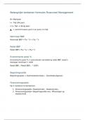 Belangrijke tentamen formules Financieel Management