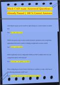 CAD Exam Answered Questions &vert; Already Passed &vert; 100 &percnt; Correct Answers 