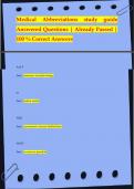 Medical Abbreviations study guide Answered Questions &vert; Already Passed &vert;  100 &percnt; Correct Answers