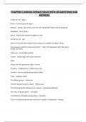 CHAPTER 5 ANIMAL SCIENCE EXAM WITH 28 QUESTIONS AND ANSWERS